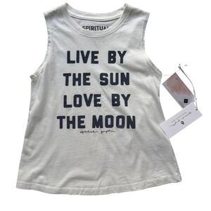 NWT Spiritual Gangster Live By The Sun Love By The Moon Tank Top Cream Size 8